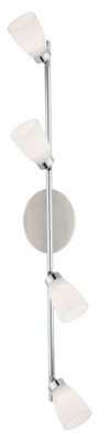 Cariba LED Track 4L, Matte Nickel & Chrome Finish with Opal Frosted Glass