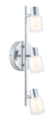 Salti LED Track 3L, Chrome Finish with Frosted & Clear Glass