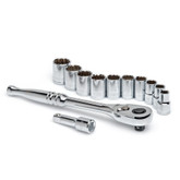Socket Wrench Set 12 Pieces 1/2 Inch Drive SAE