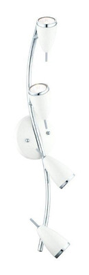 Riccio Track Light 4L, High Gloss White and Chrome Finish
