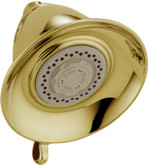 Victorian 3-Spray 5-1/2 Inch Touch-Clean Showerhead in Polished Brass