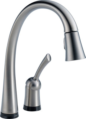 Pilar Single-Handle Pull-Down Sprayer Kitchen Faucet with Touch2O Technology in Arctic Stainless
