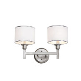 Nickel and Linen 2 Light Sconce