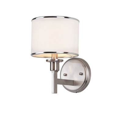 Nickel and Linen Wall Sconce