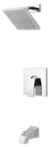 Kamata Polished Chrome Square Head Tub and Shower Faucet