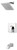 Kamata Polished Chrome Square Head Tub and Shower Faucet