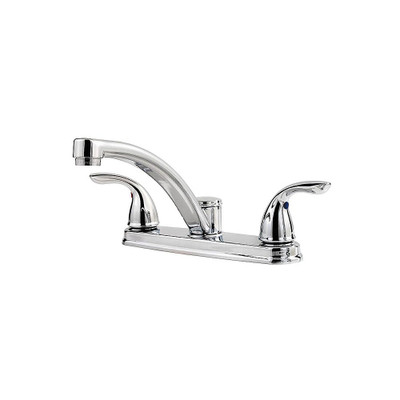 Delton 2-Handle 3-Hole Mid-Arc Kitchen Faucet in Polished Chrome