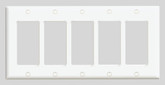 Decora 5-Gang Plate, White
