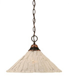 Concord 1 Light Ceiling Black Copper Incandescent Pendant with a Clear Crystal Glass