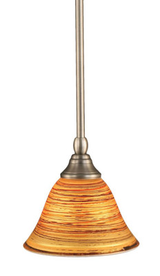 Concord 1 Light Ceiling Brushed Nickel Incandescent Pendant with a Firré Saturn Glass