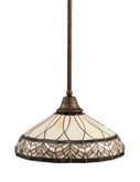 Concord 1 Light Ceiling Bronze Incandescent Pendant with a Royal Merlot Tiffany Glass