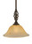 Concord 1 Light Ceiling Dark Granite Incandescent Pendant with an Amber Glass