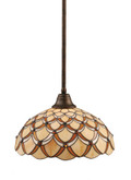 Concord 1 Light Ceiling Bronze Incandescent Pendant with a Honey and Brown Tiffany Glass