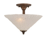 Concord 2 Light Ceiling Bronze Incandescent Semi Flush with a Clear Crystal Glass