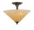 Concord 2 Light Ceiling Black Copper Incandescent Semi Flush with an Amber Glass