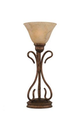 Concord 7 in Bronze Incandescent Table Lamp with an Italian Marble Glass