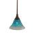 Concord 1 Light Ceiling Bronze Incandescent Pendant with a Teal Crystal Glass