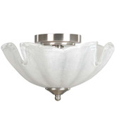 Makasa 2 Light Semi Flushmount Ceiling Light 13 Inch - Brushed Steel with Glass Shade