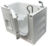 Luxury Soaking Walk-In Bathtub with Thermostatic Controls and Outward-Opening Door. Right Hand Drain.