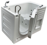 Lavish Heated Whirlpool Walk-In Tub with Thermostatic Controls and Outward-Opening Door. Left Hand