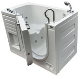 Lavish Heated Whirlpool Walk-In Tub with Thermostatic Controls and Outward-Opening Door. Right Hand