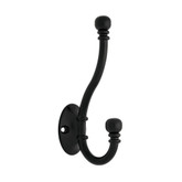 Ball End Coat & Hat Hook Flat Black