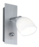TERRY 1 Wall Light 1L, Brushed Aluminum Finish, Opal White Glass
