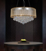 Round 24 Inch Pendent Chandelier with Gold Shade
