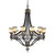 12- Light Ceiling Mount Antique Brass Chandelier