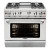 36 Inch Manual Clean Gas Convection Range and 4 Sealed Burners 17K BTU with 12 Inch Thermo-Griddle - LP