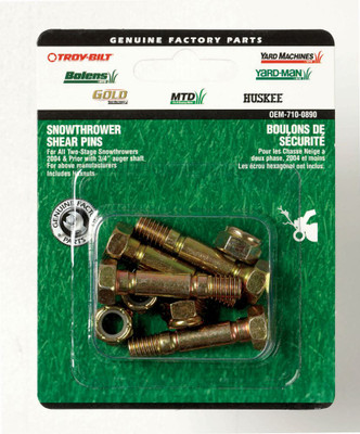 Shear Bolts With Nuts MTD - 1.5 In.