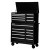 42 Inch. 16 Drawer Chest and Cabinet, Black