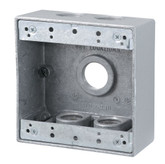 2 Gang Outdoor Box 5x3/4 In. Hole, Silver
