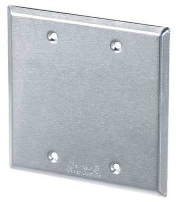 2 Gang Blank Cover, Silver