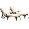 Biscayne Black Chaise Lounge Chairs (2) Taupe Cushions