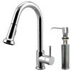 Chrome Pull-Out Spray Kitchen Faucet with Soap Dispenser