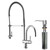 Chrome Pull-Down Spray Kitchen Faucet with Soap Dispenser