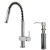Stainless Steel Pull-Out Kitchen Faucet with Soap Dispenser