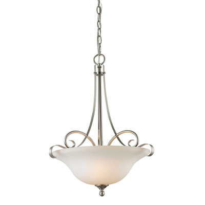 2 Light Pendant In Brushed Nickel