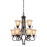 9 Light Chandelier In Oil Rubbed Bronze With Led Option