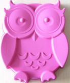 Pink silicone owl cake pan