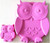 Pink silicone owl cake pans