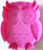Inside the large pink silicone owl cake pan