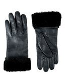 Jacques Vert Black Fur Trim Gloves - Black - M/L