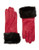 Lord & Taylor Wrist Length Fur Cuffed Gloves - Cherry Red - 8.5