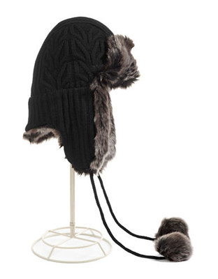 Parkhurst Faux Fur Bomber Hat - Black