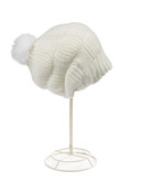 Parkhurst Slouchy Angora Blend Hat with Real Fox Fur - Ivory