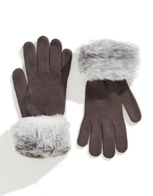 Parkhurst 10 Inch Faux Fur Cuff Gloves - White Fox