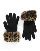 Parkhurst 10 Inch Faux Fur Cuff Gloves - Cheetah