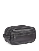Dockers Faux Leather Top Zip Travel Pouch - Black
